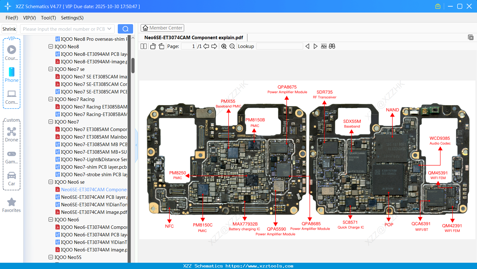 VIVO Neo6SE-ET3074CAM Component Explain